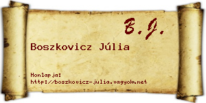 Boszkovicz Júlia névjegykártya